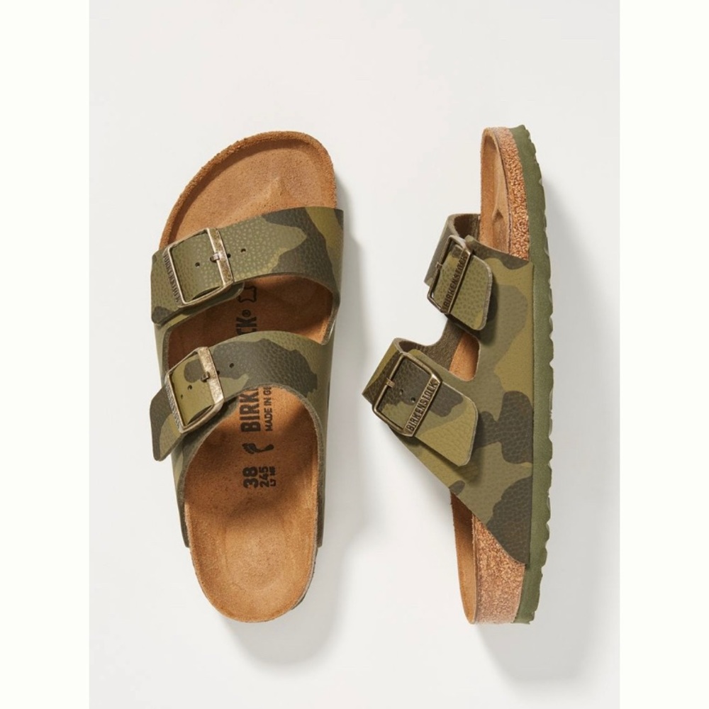 Anthropologie BIRKENSTOCK ARIZONA SANDALS Camo